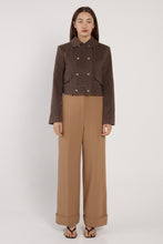 Load image into Gallery viewer, Devyn Wool Blend Cropped Jacket - Chocolate