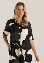 Load image into Gallery viewer, Tarni Satin Shirt - Iris Abstract Print