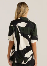Load image into Gallery viewer, Tarni Satin Shirt - Iris Abstract Print