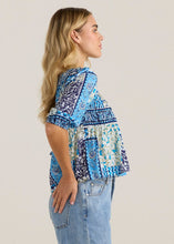 Load image into Gallery viewer, Isra Peplum Blouse - Sea Meadow