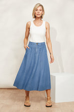 Load image into Gallery viewer, Playa Midi Skirt - Denim