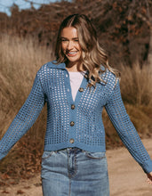 Load image into Gallery viewer, Clover Knit Cardi - Coronet Blue