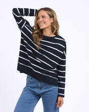 Load image into Gallery viewer, Jayne Stripe Throw On Top - Navy