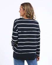 Load image into Gallery viewer, Jayne Stripe Throw On Top - Navy