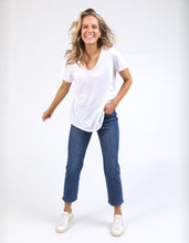 Load image into Gallery viewer, Pima Vee Tee - White