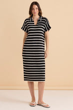 Load image into Gallery viewer, Bradford Knit Polo Dress - Cream/Black