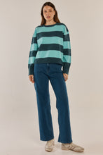Load image into Gallery viewer, Leonie Knit Sweater - Teal Green/Blue Stripe