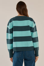 Load image into Gallery viewer, Leonie Knit Sweater - Teal Green/Blue Stripe