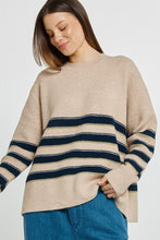 Load image into Gallery viewer, Camryn Sweater - Navy/Cream/Gold Stripe
