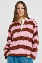 Load image into Gallery viewer, Roland Rugby Top - Pink/Choc
