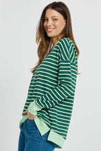 Load image into Gallery viewer, Tide Sweatshirt - Dark Green/Green Strip