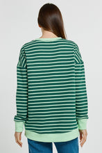 Load image into Gallery viewer, Tide Sweatshirt - Dark Green/Green Strip