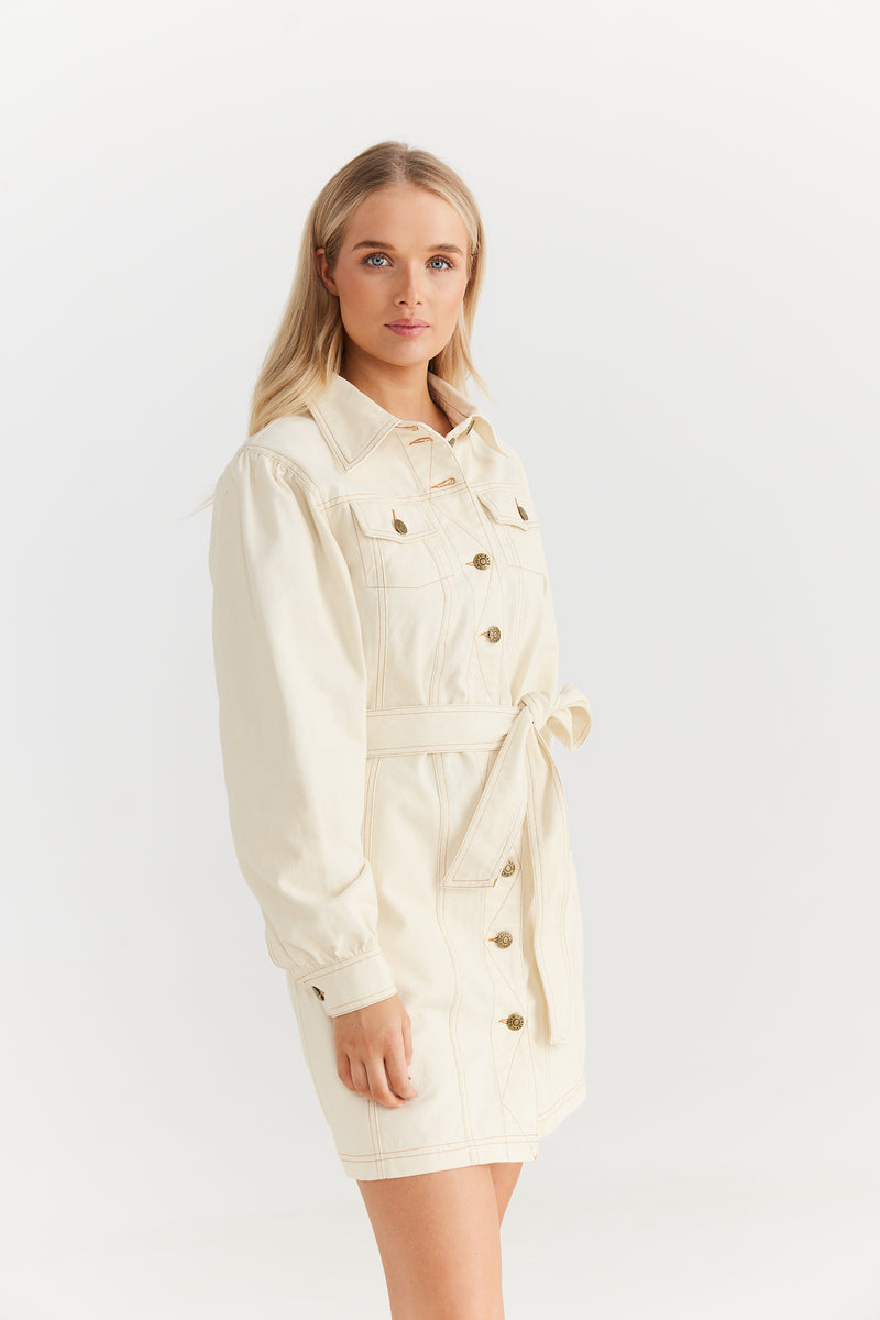 Relaxed Shirt Dress in Defender Print