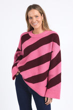 Load image into Gallery viewer, Sage Diagonal Stripe Knit - Pink/Merlot