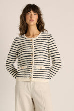 Load image into Gallery viewer, Elle Stripe Knit Cardigan - Navy/Cream