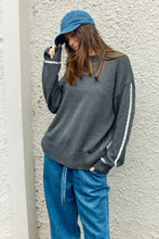 Load image into Gallery viewer, Contrast Stitch Sweater - Charcoal