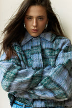 Load image into Gallery viewer, Zoe Cropped Coat - Purple Check