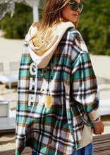 Load image into Gallery viewer, Vintage Flannel Check Hooded Sweat - Natural/Green