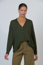 Load image into Gallery viewer, V-Neck Cardigan - Noir & Moss