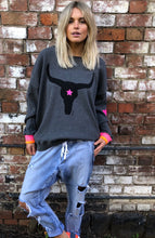 Load image into Gallery viewer, Charcoal Slouchy Waffle Top