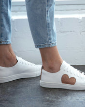 Load image into Gallery viewer, Haven Leather Heart Rose Glitter Sneakers