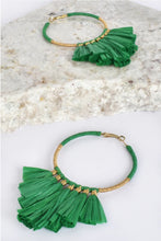 Load image into Gallery viewer, Juniper Fringed Raffia Earrings