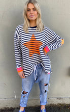 Load image into Gallery viewer, Stripe Slouchy Waffle Top