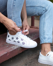 Load image into Gallery viewer, Haven Leather Charcoal Glitter Star Sneakers
