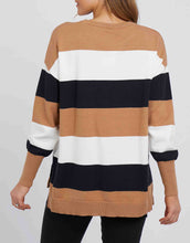 Load image into Gallery viewer, Hallie Stripe Knit - Navy/Butterscotch/White
