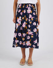 Load image into Gallery viewer, Valentina Shirred Skirt - Navy Floral