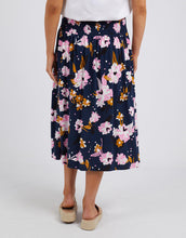 Load image into Gallery viewer, Valentina Shirred Skirt - Navy Floral