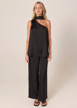 Load image into Gallery viewer, Dahlia Satin One Shoulder Top - Bronze &amp; Black
