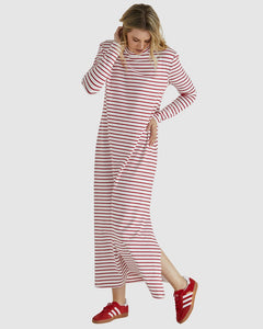 Alma Dress- White/Red