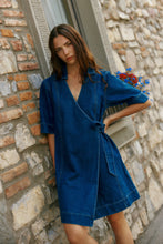 Load image into Gallery viewer, Sylvia Denim Wrap Dress - Classic Blue Wash
