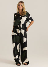 Load image into Gallery viewer, Tarni Satin Shirt - Iris Abstract Print
