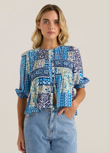 Load image into Gallery viewer, Isra Peplum Blouse - Sea Meadow
