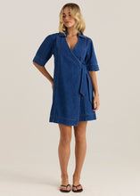 Load image into Gallery viewer, Sylvia Denim Wrap Dress - Classic Blue Wash
