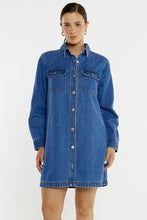 Load image into Gallery viewer, Aveline Denim Shirt Dress - Classic Blue
