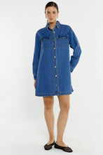 Load image into Gallery viewer, Aveline Denim Shirt Dress - Classic Blue

