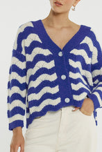 Load image into Gallery viewer, Etta Wavy Stripe Cardi - Cream Blue
