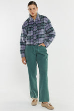 Load image into Gallery viewer, Zoe Cropped Coat - Purple Check
