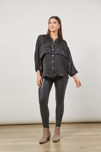 Romance Ruffle Blouse - Onyx