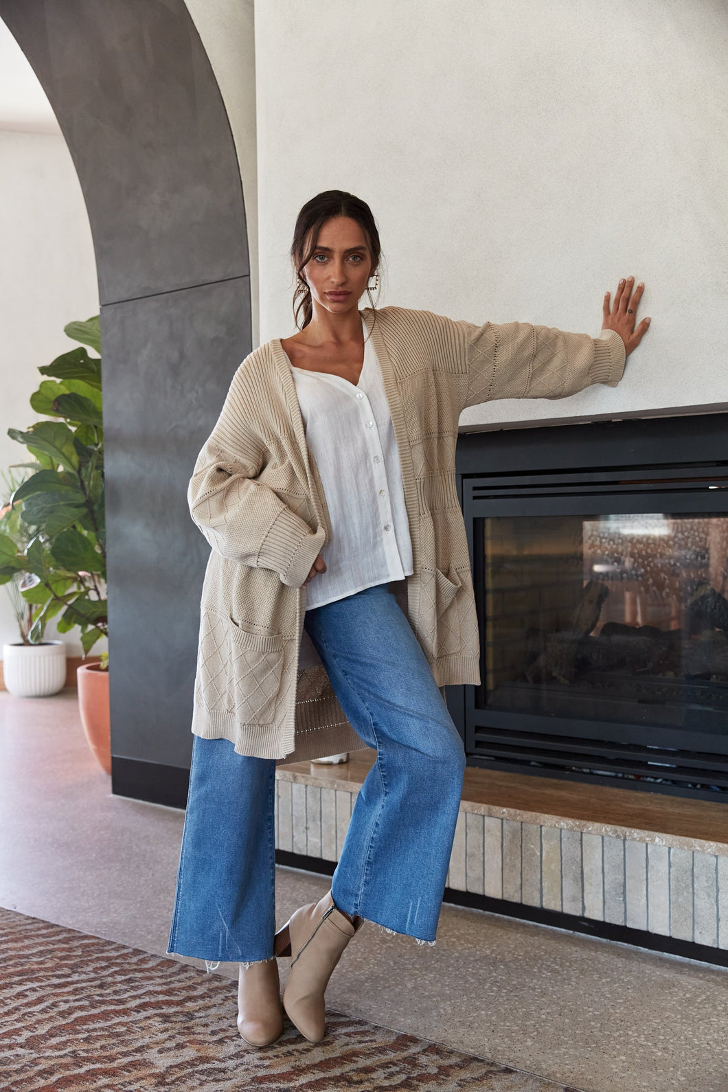 Metro Cardigan - OSFM - Buff