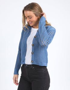 Clover Knit Cardi - Coronet Blue