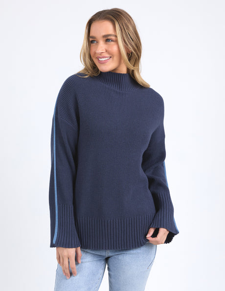 Oliver Knit - Deep Blue & Coffee Quartz