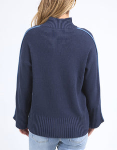 Oliver Knit - Deep Blue & Coffee Quartz
