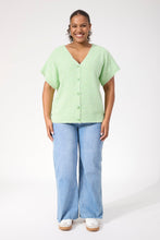 Load image into Gallery viewer, Valenza Knit Vest - Natural &amp; Mint
