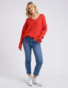 Verity V Neck Knit - Tangello