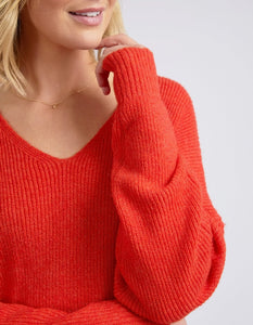 Verity V Neck Knit - Tangello