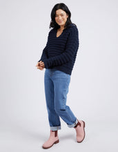 Load image into Gallery viewer, Linden Open Collar Knit - Navy
